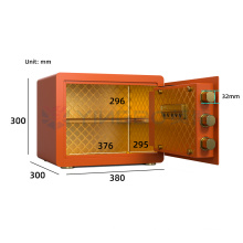 orange color smart safes security safe cash box